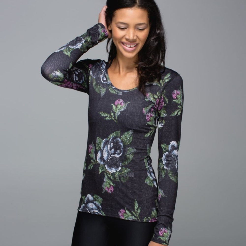 Lululemon Garden Party scoop back long sleeve top